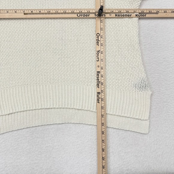 Lauren Ralph Lauren Sweater Womens XL Cream Knit Ribbed Hem Pullover Linen Blend - Picture 8 of 8